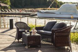 "Кон Панна" диван из искусственного ротанга двухместный, цвет коричневый