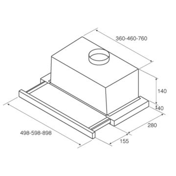 Вытяжка JET AIR AURORA LX/GRX/F/90