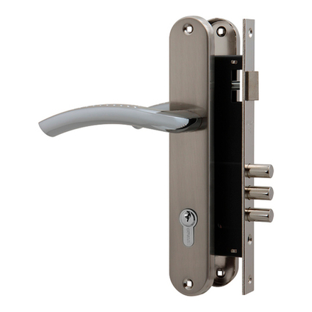 Замок цилиндровый с в комплекте с ручкой LOCKSET.9013 (SET F9011) SN/CP мат.никель