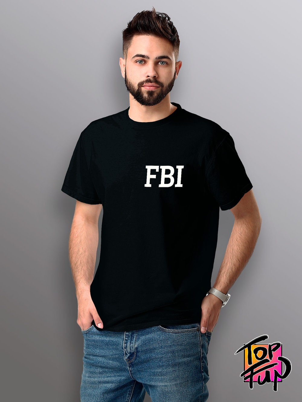 Футболка с принтом FBI