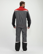 Костюм Строй-1 CH МВО (тк.Смесовая,280) брюки, т.серый/красный/черный