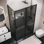 Душевой уголок Grossman Style 100х90 120.K33.05.1090.21.10 профиль Черный матовый стекло тонированное