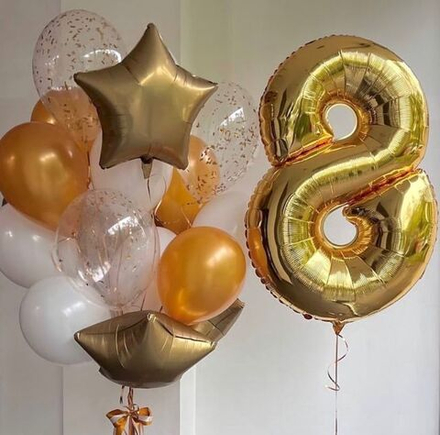 Набор "Белый с золотой цифрой"