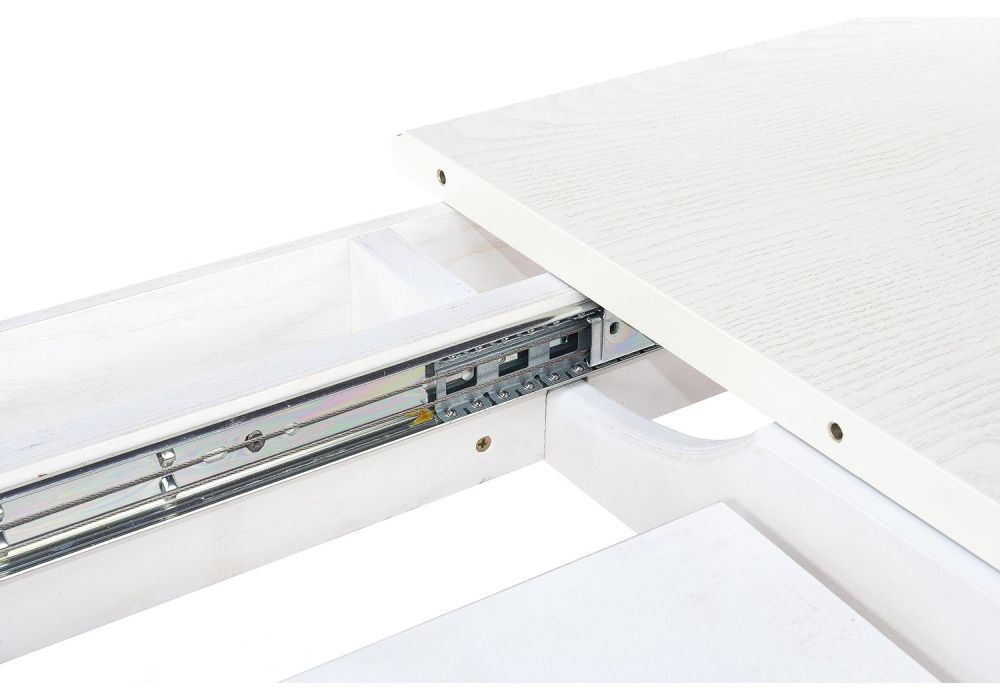 Деревянный стол Romeo 130(170)х85х75 молочный / патина золото