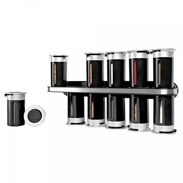 Набор для специй на магнитной стойке (12 предметов) Wall Mounted Magnetic Spice Rack