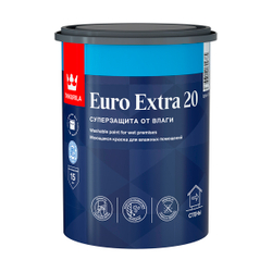 TIKKURILA EURO EXTRA 20 Моющаяся краска для влажных помещений, база A, 0,9 л