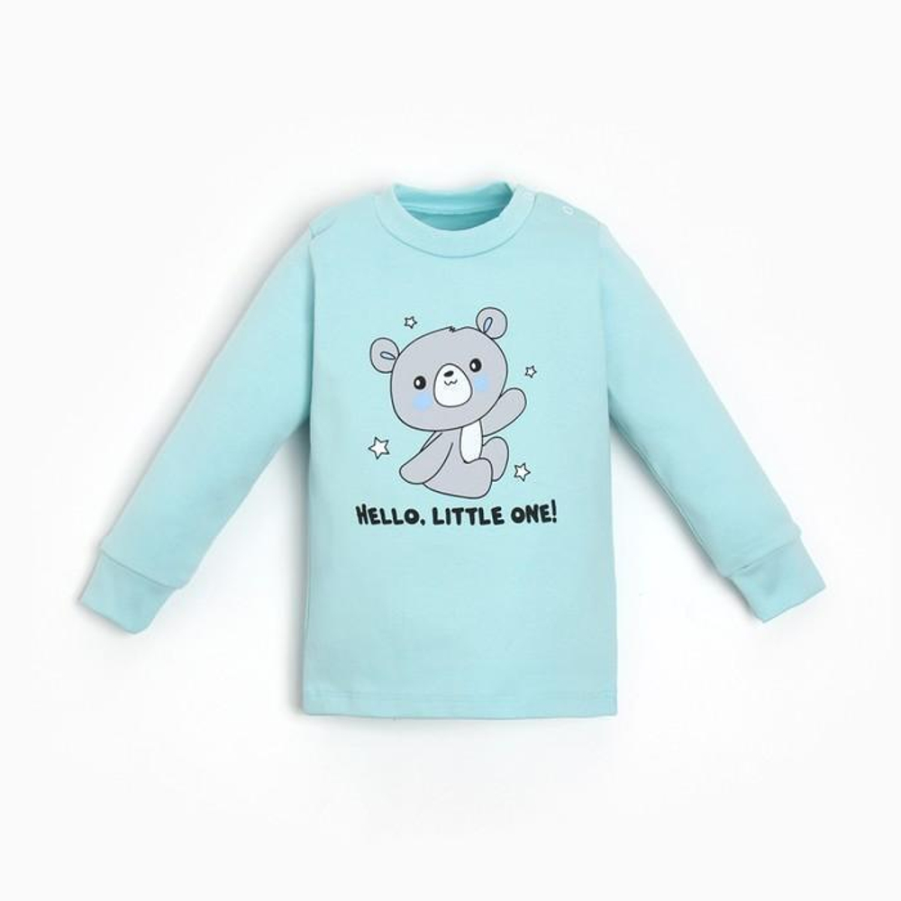 Лонгслив для мальчиков интерлок бирюзовый, р.68-74 9471717 (Мой малыш)