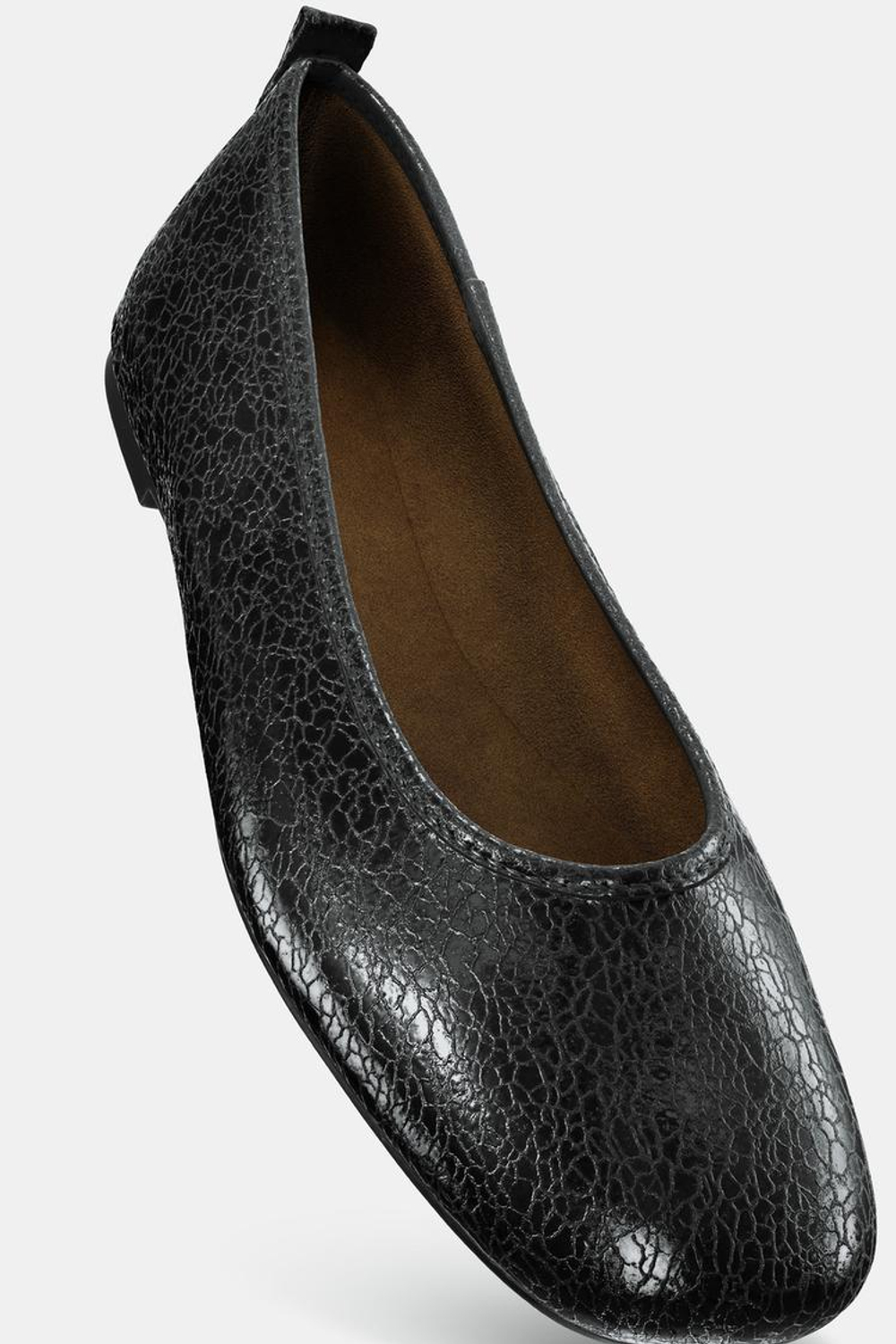 ZARA БАЛЕТКИ С ЭФФЕКТОМ КРАКЛЕ, ЧЕРНЫЙ