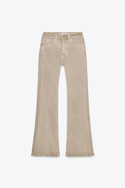ZARA ДЖИНСЫ Z1975 FLARE С ВЫСОКОЙ ПОСАДКОЙ, ПЕСОЧНЫЙ