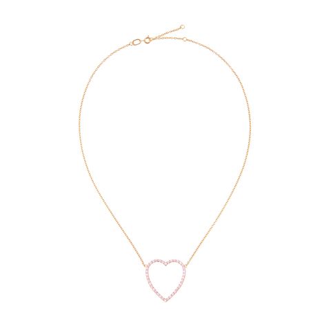 Gold Heart Necklaces - Pink