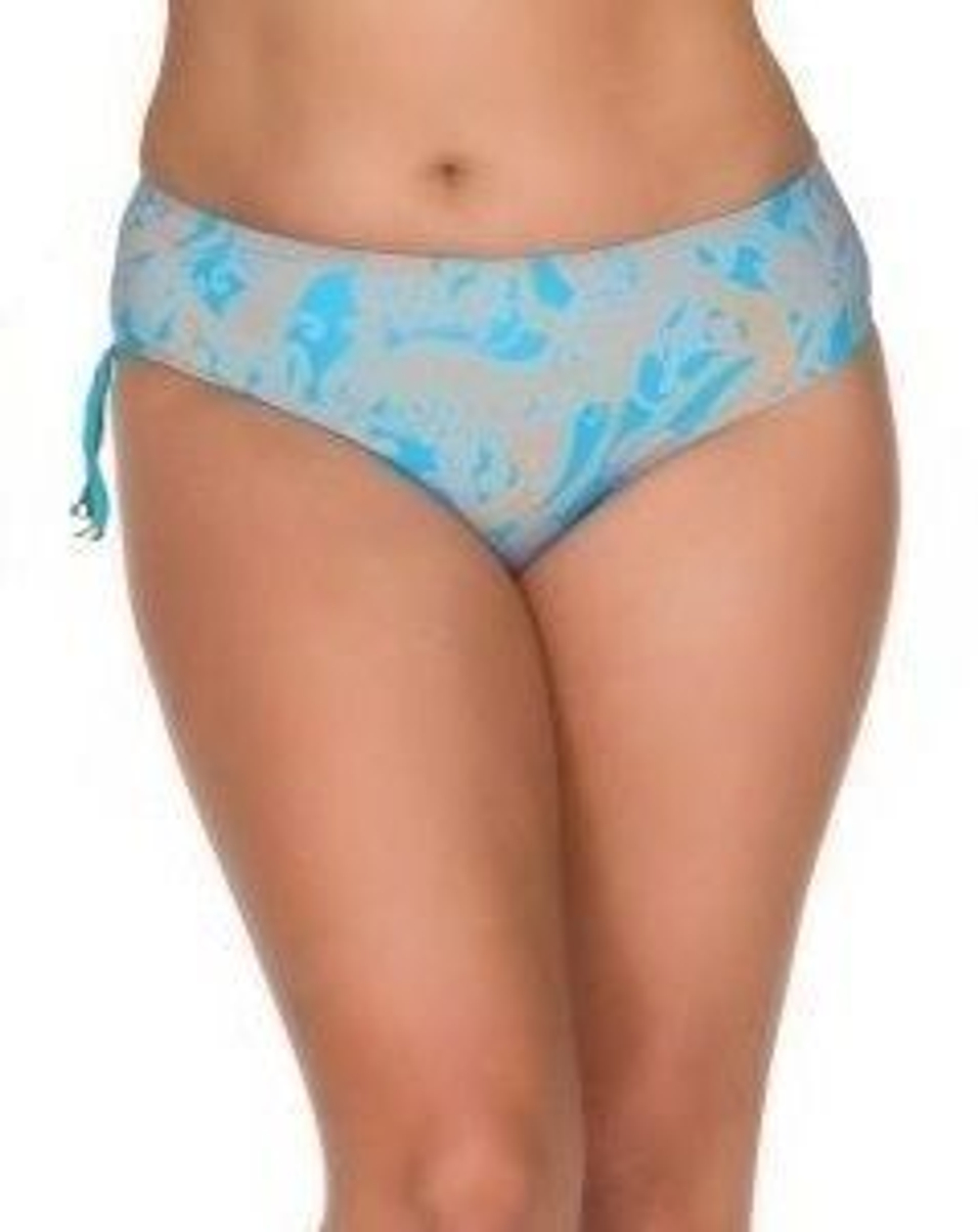 Плавки с регуляцией высоты и узором пейсли (Размер: 5X) (Цвет: голубой)