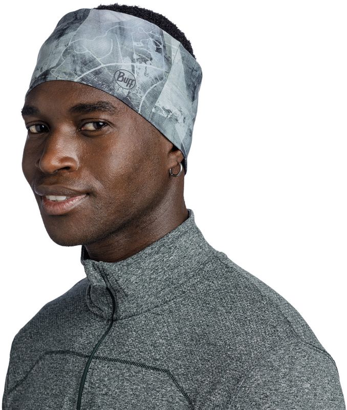 Широкая спортивная повязка на голову Buff Headband Wide CoolNet Jebel Moss Green Фото 3