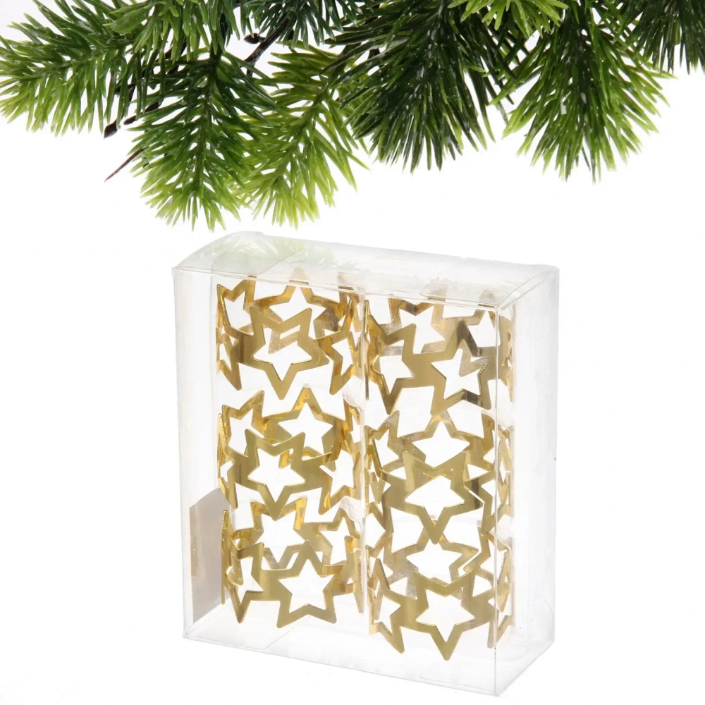 Набор колец для салфеток 6шт «Звезды» 4*3см, золото