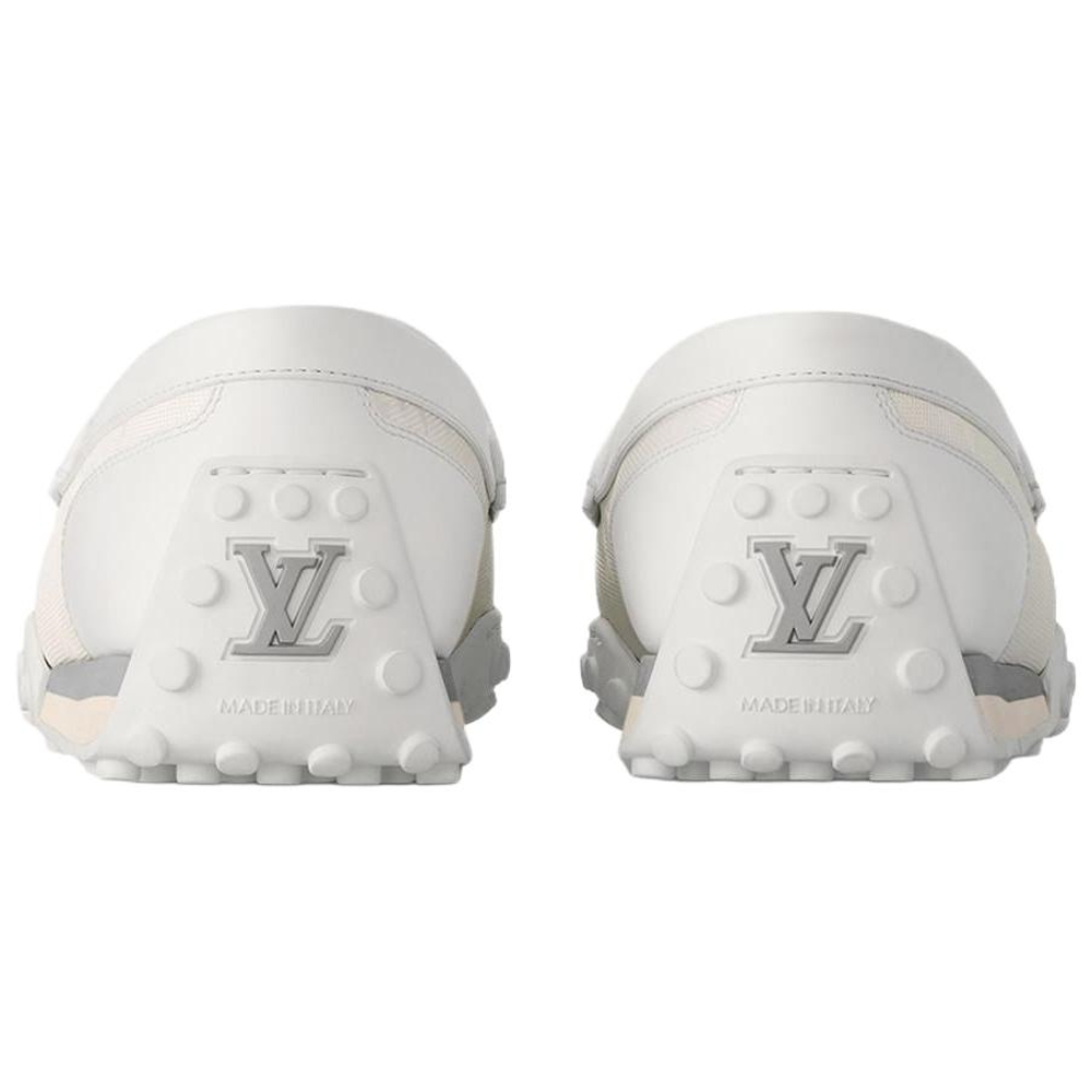 LOUIS VUITTON Racer Moccasins Shoes "White Mesh Monogram"