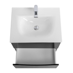 Тумба с раковиной подвесная BelBagno MARINO-CER-N-700-2C-SO-NL-P Nero Lucido, раковина белая BB-8099-70