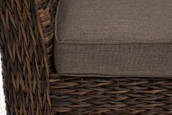 "Капучино" диван из искусственного ротанга (гиацинт) трехместный, цвет коричневый