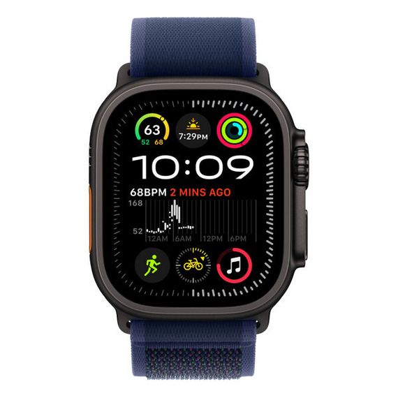 Apple Watch Ultra 2 GPS + Cellular, 49mm, черный титан, ремешок Trail синего цвета (2024)