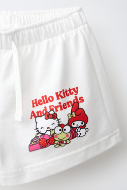 ZARA ШОРТЫ HELLO KITTY AND FRIENDS © SANRIO, БЕЛЫЙ