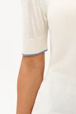 23374 Джемпер женский (молочный / голубой)