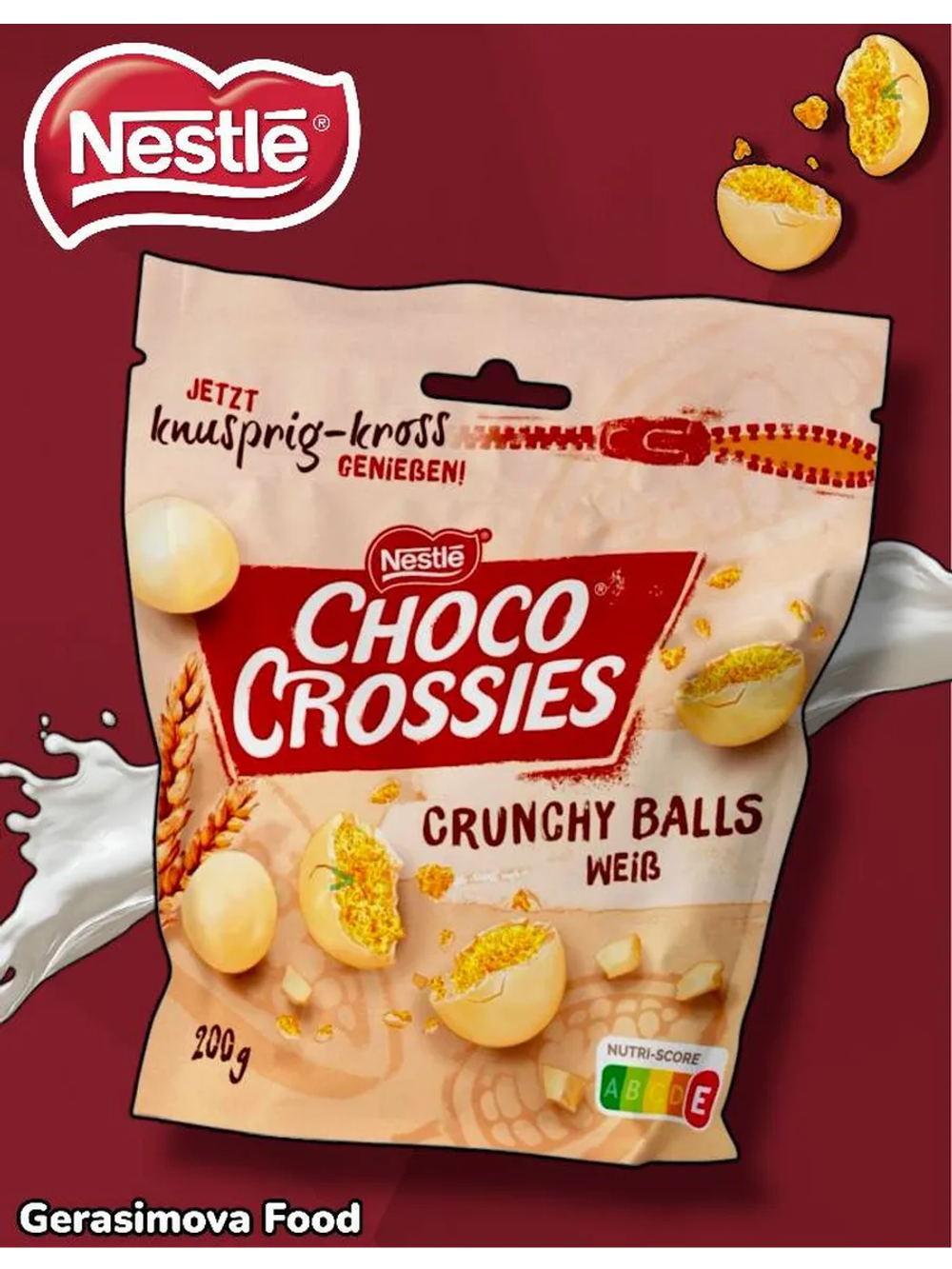 Шоколадные шарики Nestle Choco Crossies Crunchy Balls Vollmilch 200гр