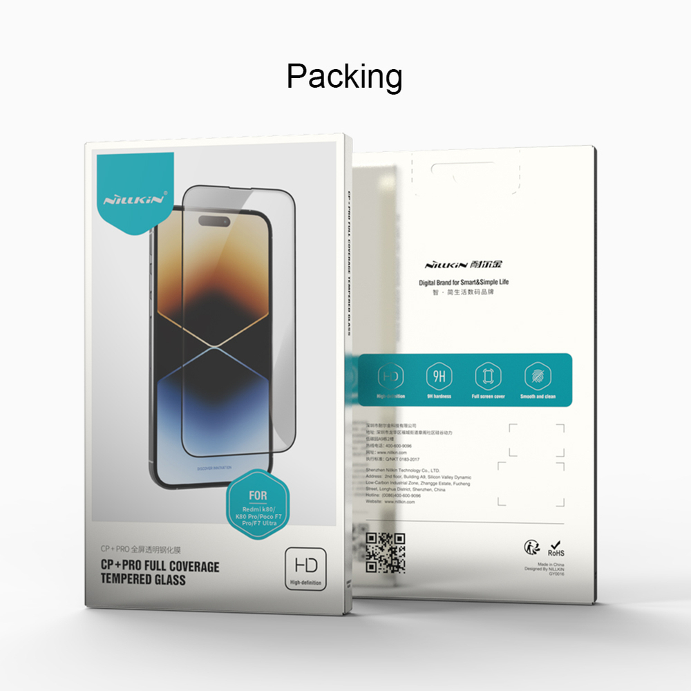 Защитное закаленное стекло от Nillkin для Xiaomi Poco F7 Pro и Poco F7 Ultra (Redmi K80, K80 Pro), серия CP+PRO Anti-Explosion Glass Screen Protector