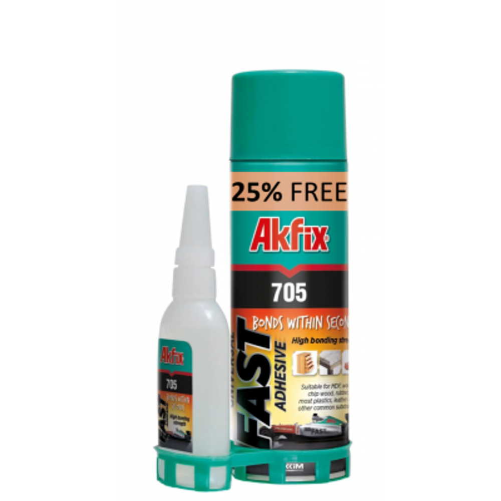Akfix 705 клей для экспресс склеивания (65 гр клей + 250 мл активатор)