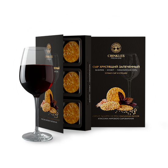 Кринклс, сыр хрустящий запечённый , винная коллекция , в коробке