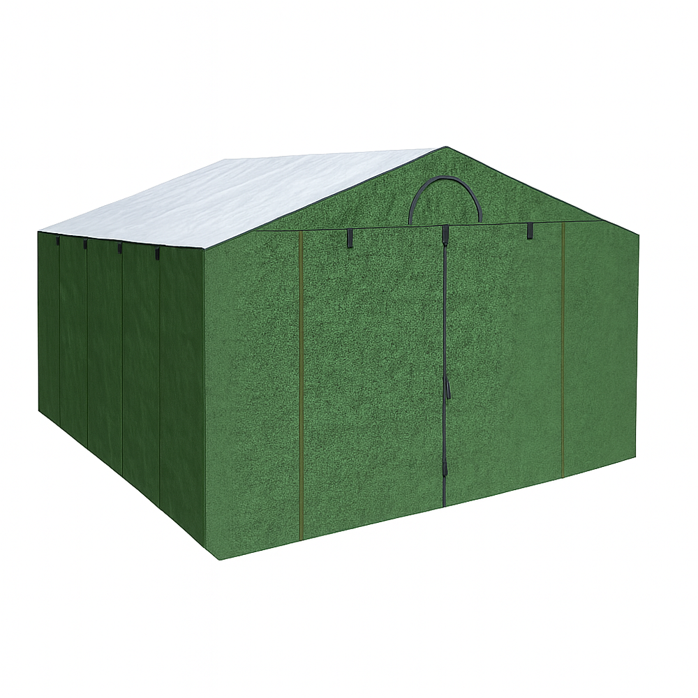 Палатка сварщика МногоТентов домик 4х6х2,6 м. (Стены брезент ОП/крыша ткань ПВХ).