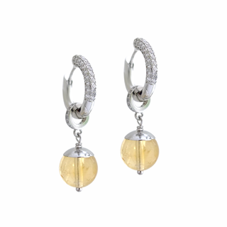 Серьги с высокосортным бразильским цитрином