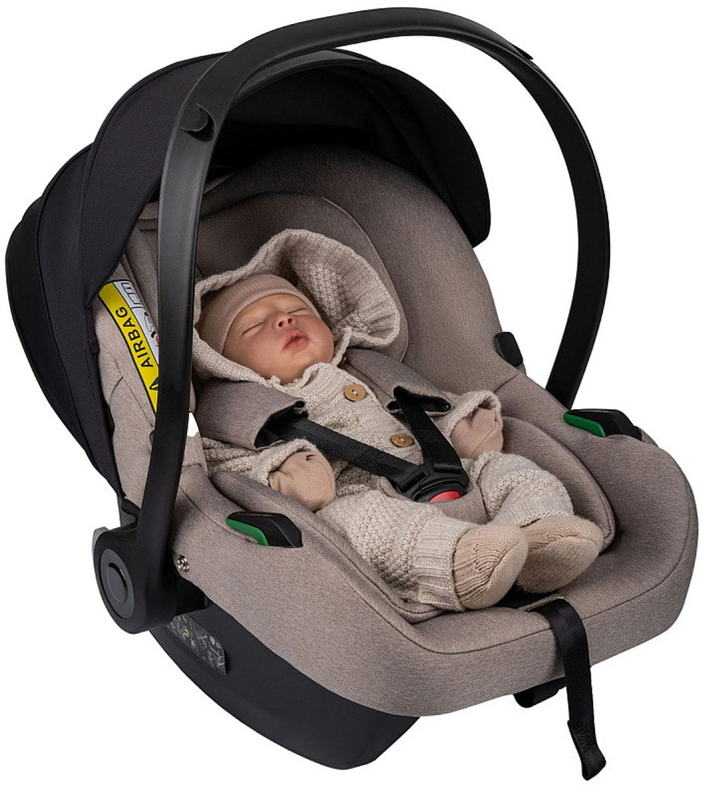Детская коляска Indigo Impulse Eco 3 в 1 с автокреслом Avionaut Cosmo Beige Ie03 белая кожа/серый