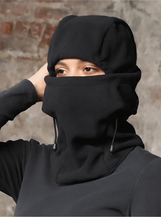 Тактическая зимняя балаклава флисовая Черный