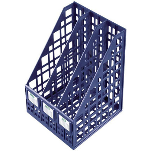 Лоток для бумаг вертикальный СТАММ, сборный, 3 отделения, темно-синий И