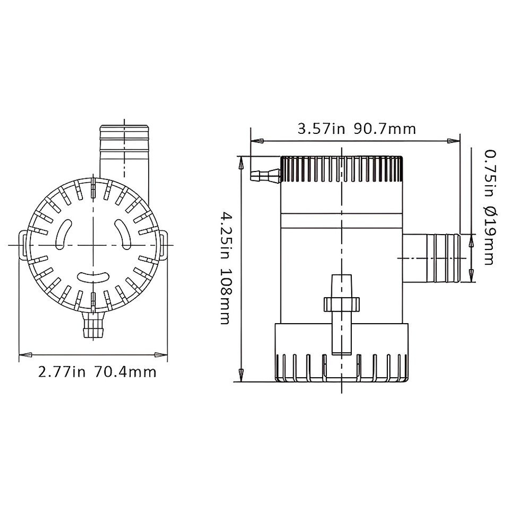 Трюмная помпа 750GPH, 12в (10264013)