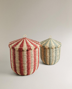 Zara Home Корзина из плетёной бумаги, цвет разноцветный, 37 см · 4667/049