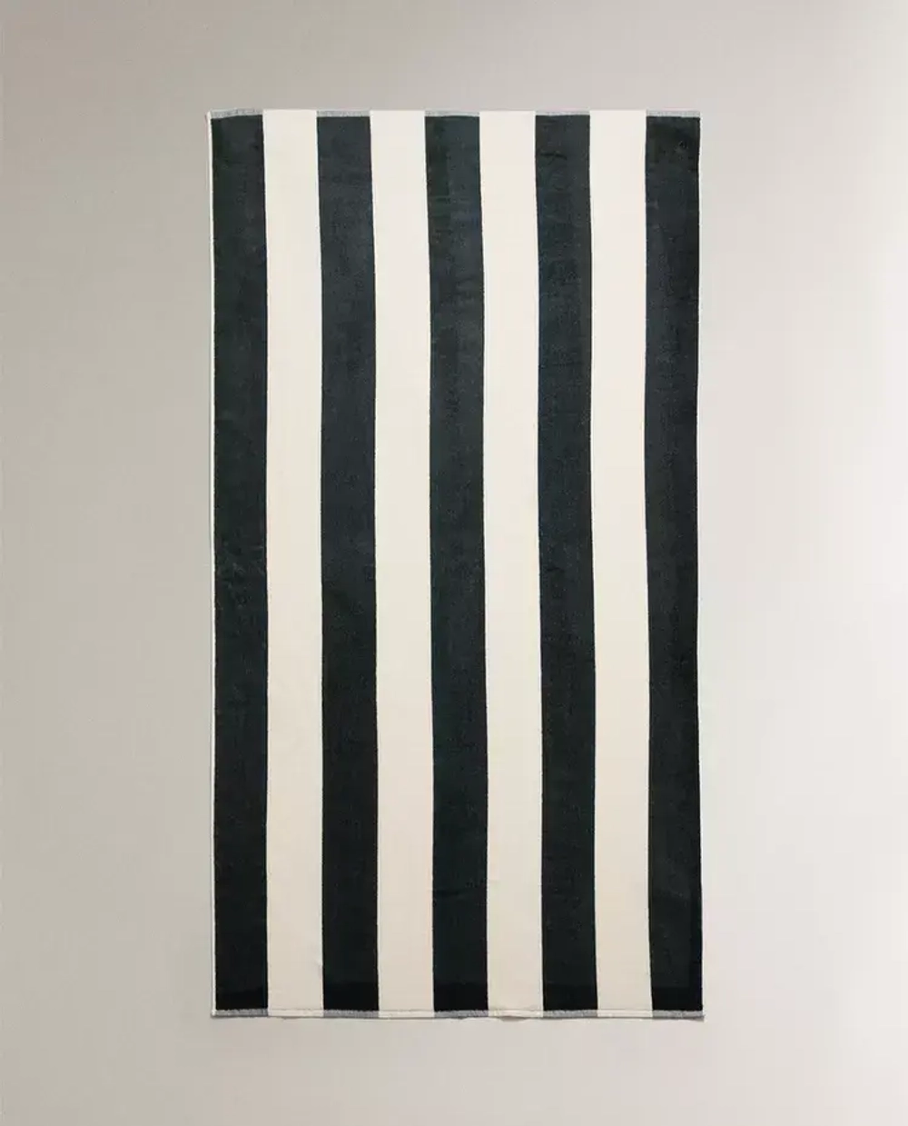 ZARA HOME ПЛЯЖНОЕ ПОЛОТЕНЦЕ В ШИРОКУЮ ПОЛОСКУ, ЭКРЮ/ЗЕЛЕНЫЙ