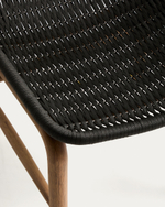 Уличный стул Alipa из массива акации и веревки темно-серого цвета