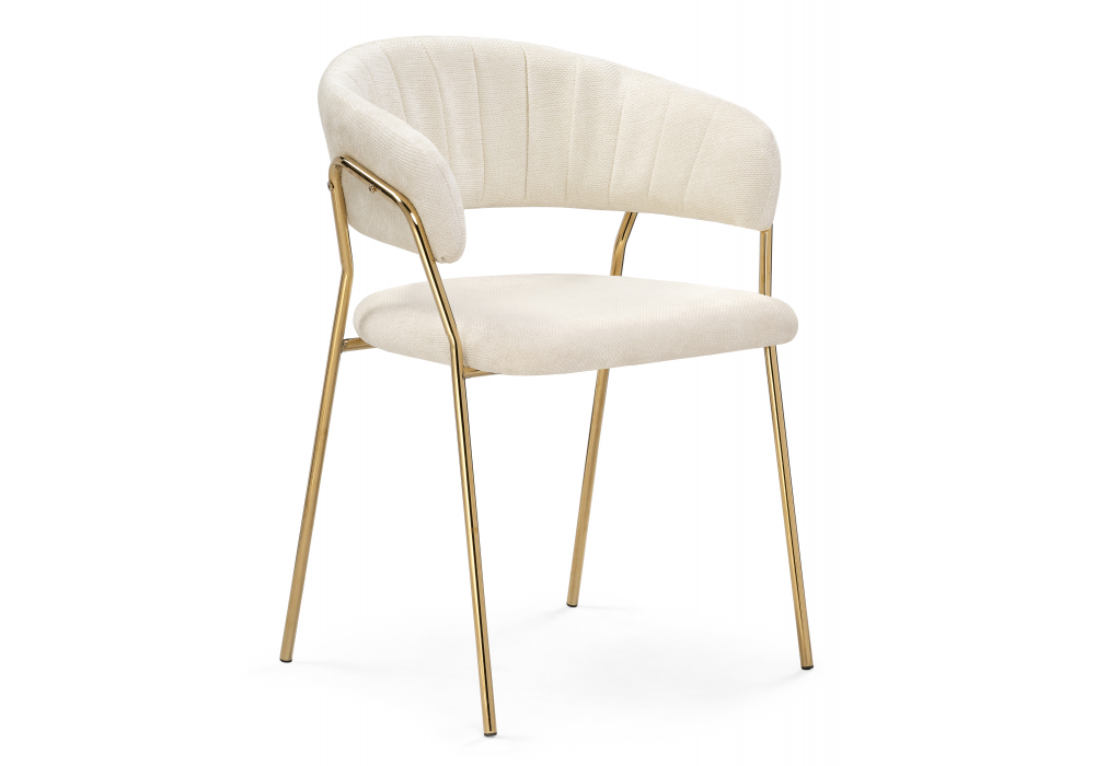 Стул на металлокаркасе WoodVille Kamelia 1 white fabric / gold