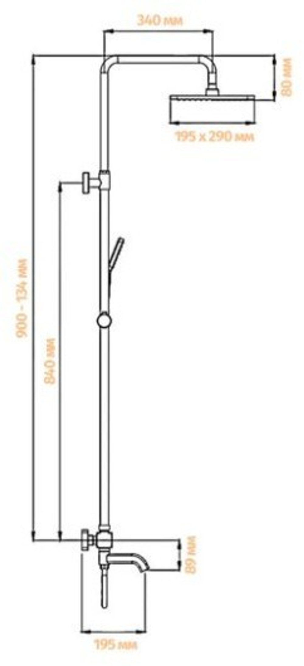 Душевая система с термостатом Grocenberg GB7005 Хром