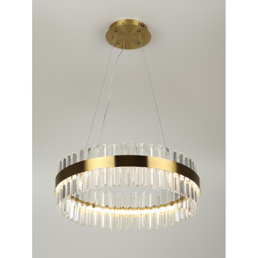 Люстра Rivoli Gwinnett 6193-201 подвесная светодиодная LED 3000-6300К 112 Вт с пультом | Хрусталь