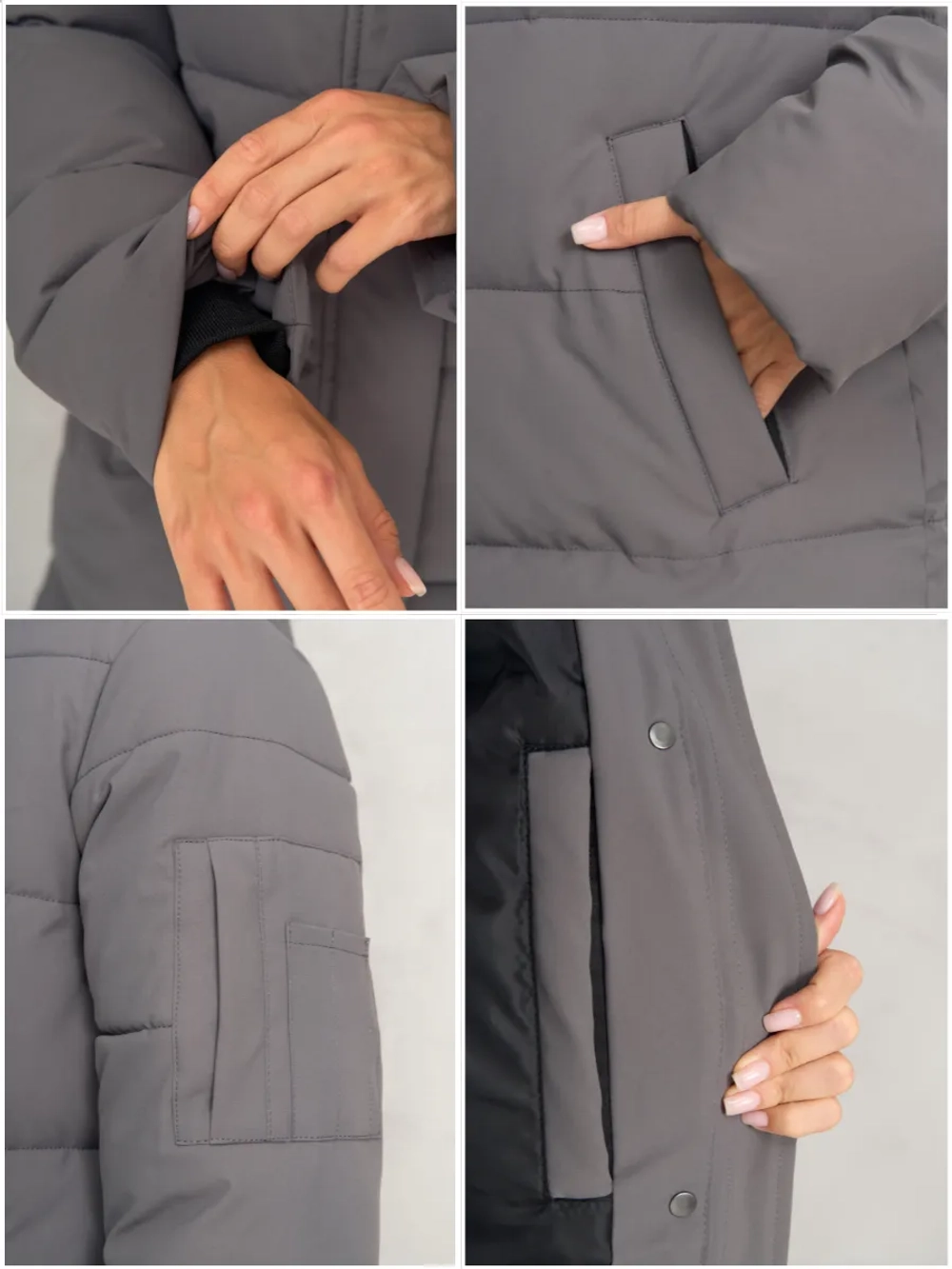 Куртка зимняя удлиненная с капюшоном