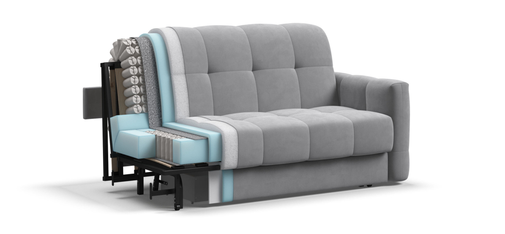 Диван Босс Слип 140 Велюр Монолит сталь