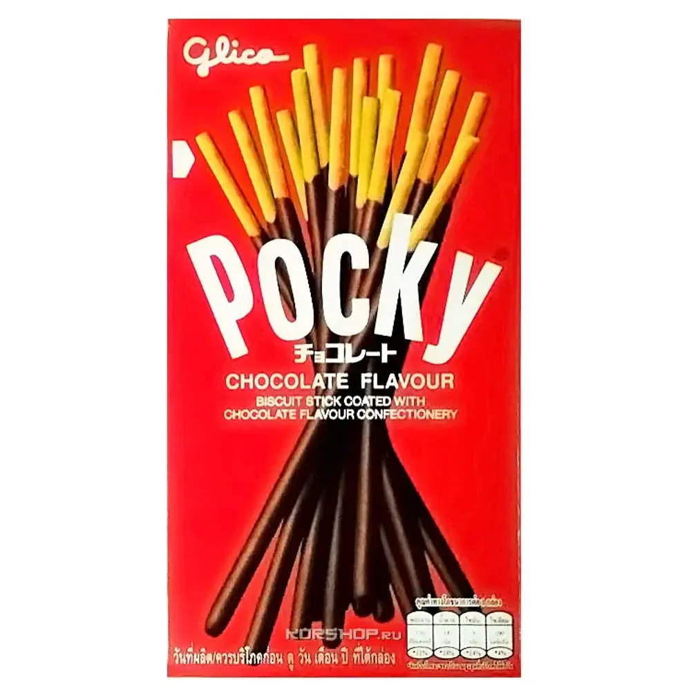 Бисквитные палочки Glico Pocky Chocolate шоколадные, 47 г