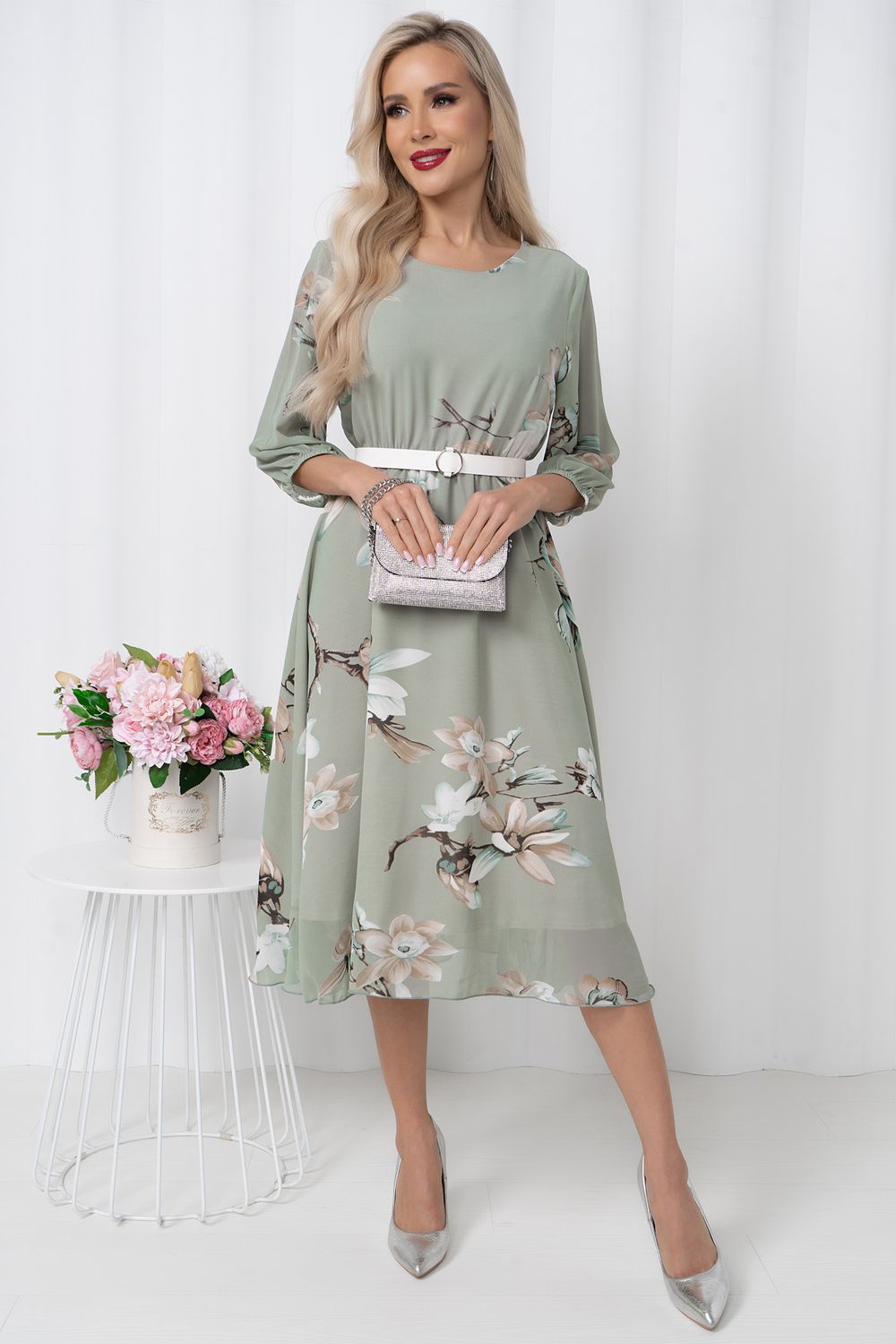 Платье Эрин (оливковое) Р11-1216/3 Nikol (Акция)