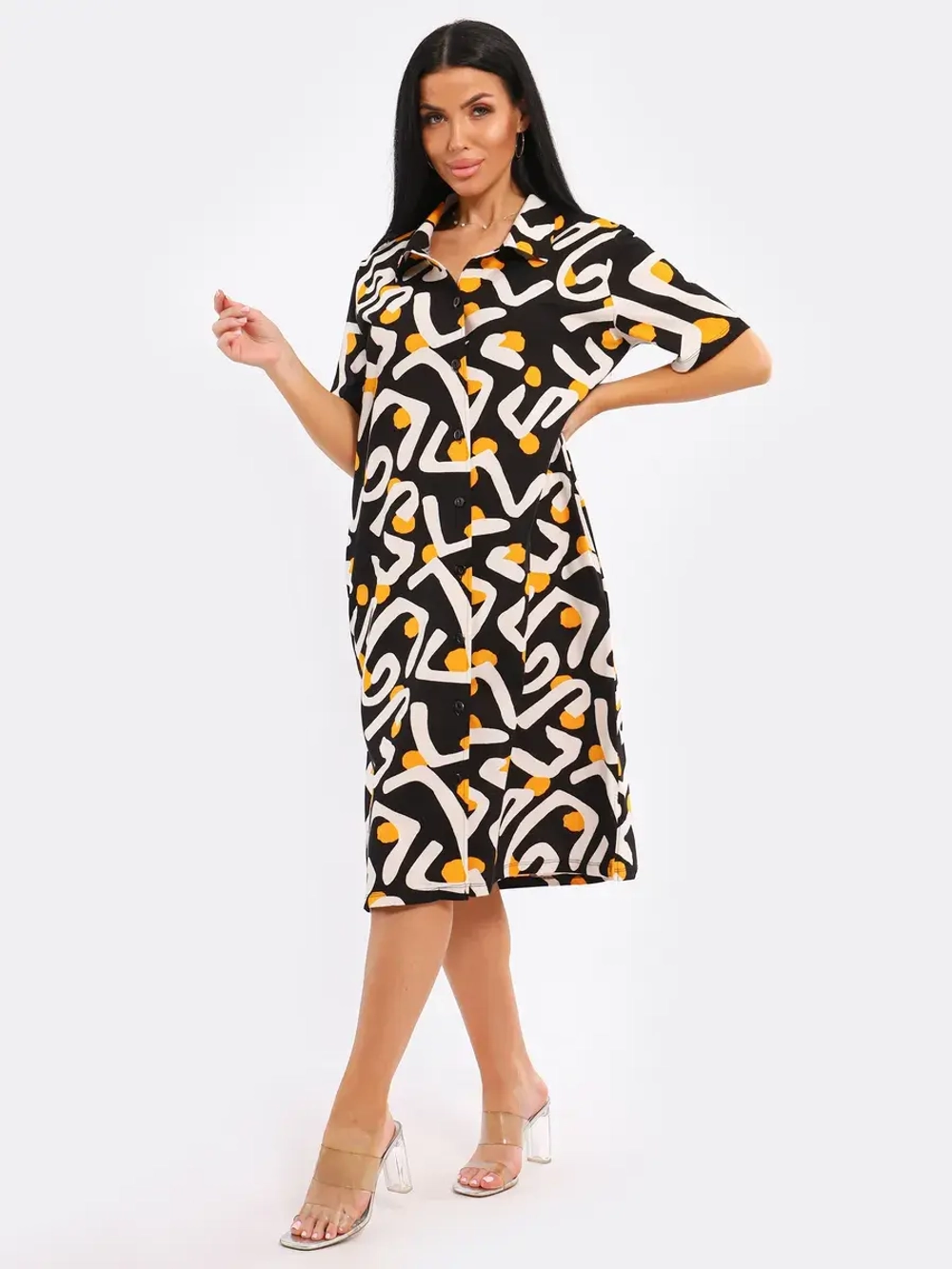 Платье рубашка хлопок большие размеры