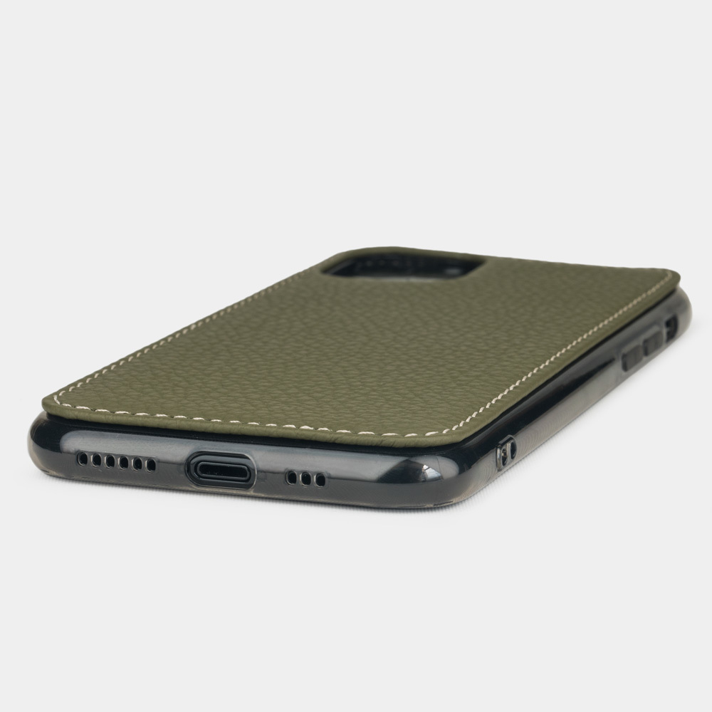 Чехол-накладка для iPhone 11 Pro из натуральной кожи теленка, зеленого цвета