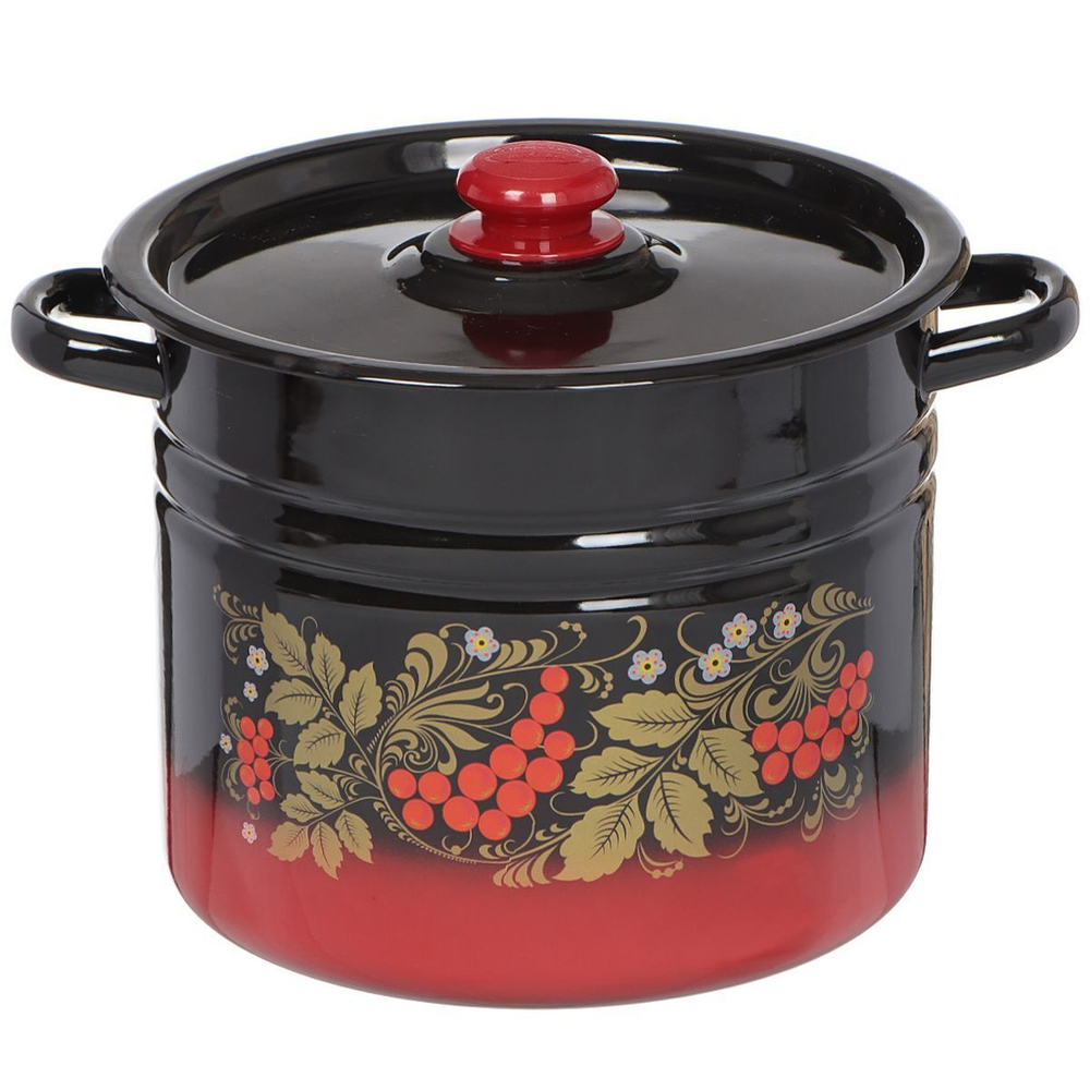 Кастрюля сталь, эмал, 9 л, с крыш, Сиб товары, С1622.38, в асс