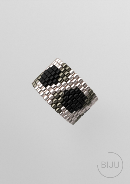 Схема кольца из бисера, узор PEYOTE, мозаичное плетение, четный счет, узор пейот из Miyuki Delica 11/0, файл PDF, RING_Hexagon