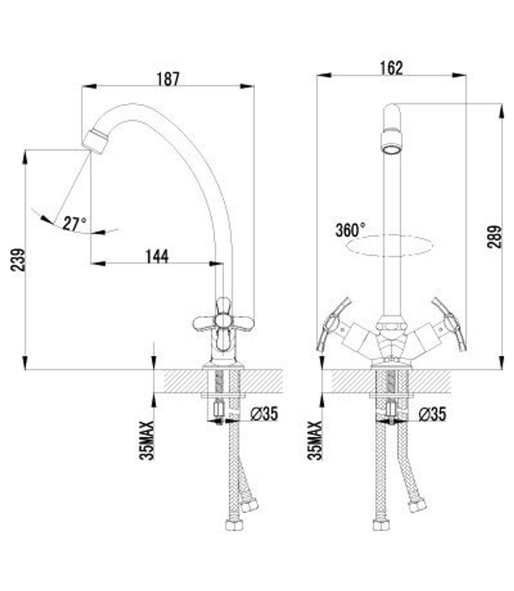 Смеситель для кухни с поворотным изливом LEMARK PARTNER – LM6544C