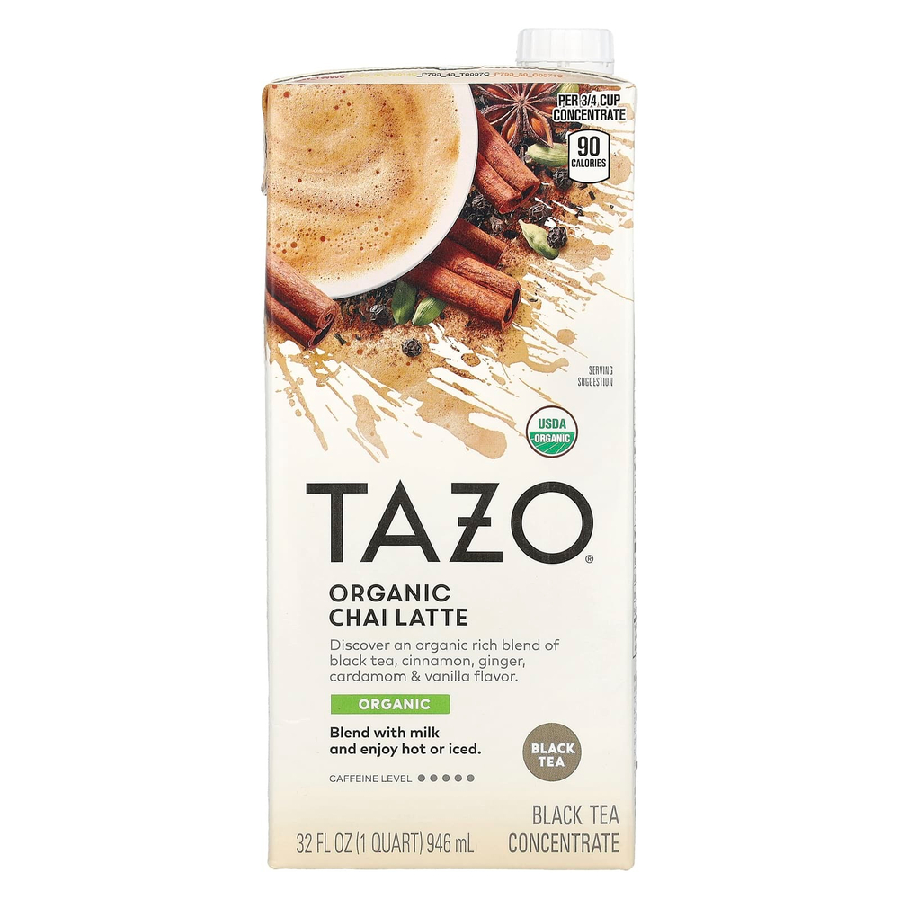 TAZO, органический латте, концентрат черного чая, 946 мл (32 жидк. унции)