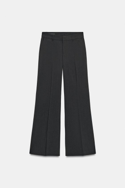 ZARA РАСКЛЕШЕННЫЕ БРЮКИ В ПОЛОСКУ С НИЗКОЙ ПОСАДКОЙ, ЧЕРНЫЙ/ОРАНЖЕВЫЙ